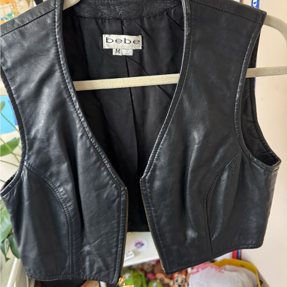 Bebe San Francisco leather vest Medium